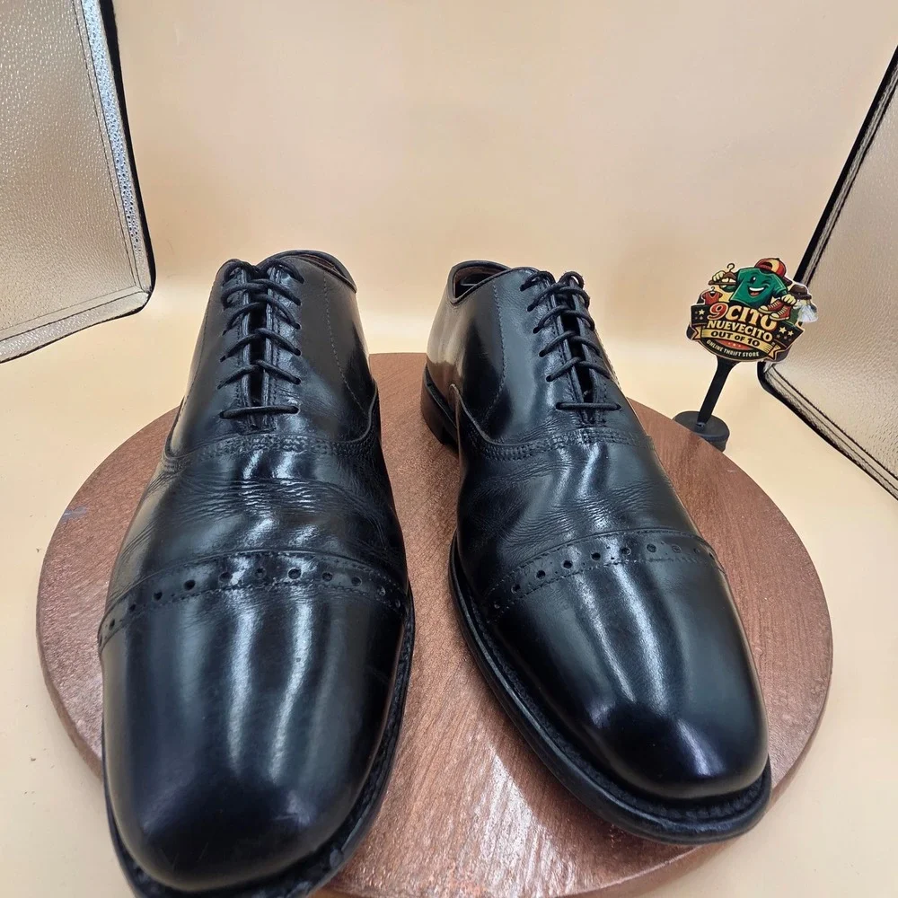 Allen Edmonds Byron Black Leather Cap Toe Oxford Dress Shoes Mens 8 D 2009